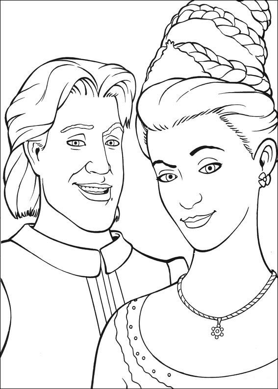 Droonprins en Rapunzel, kleurplaat van Shrek de Derde (Shrek 3)