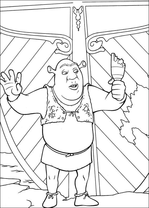 Shrek doopt een schip, kleurplaat van Shrek de Derde (Shrek 3)