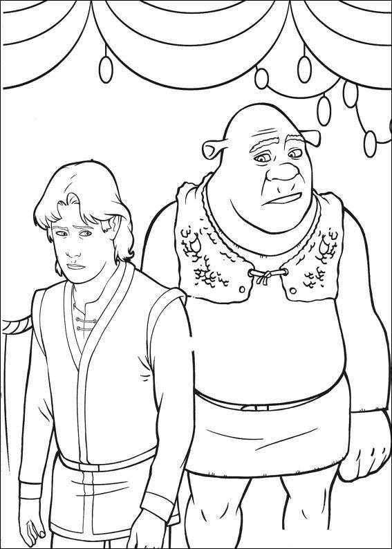 Shrek en Arthur, kleurplaat van Shrek de Derde (Shrek 3)