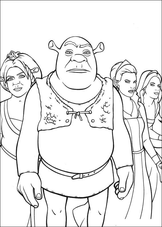 Shrek en de prinsessen, kleurplaat van Shrek de Derde (Shrek 3)