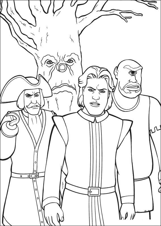 Droomprins, Kapitein Haak, Eenoog, kleurplaat van Shrek de Derde (Shrek 3)