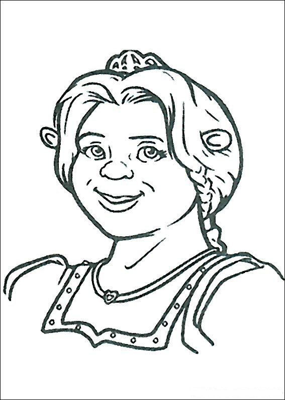Print Prinses Fiona als Ogre kleurplaat