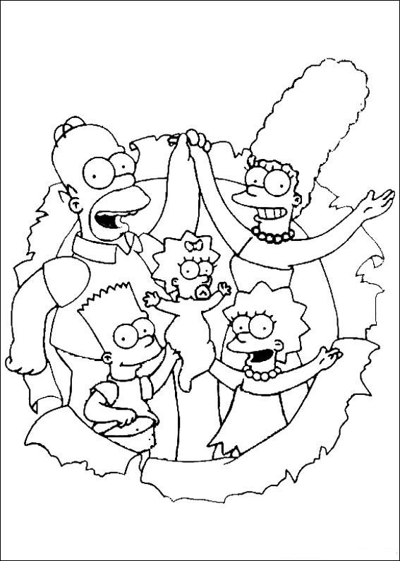 Print De Simpsons kleurplaat