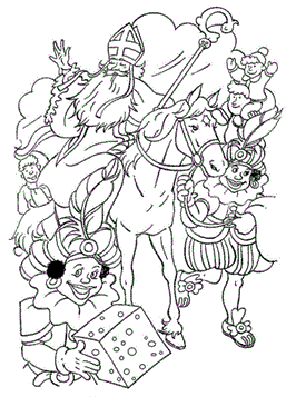 Sinterklaas 1, kleurplaat van Sinterklaas
