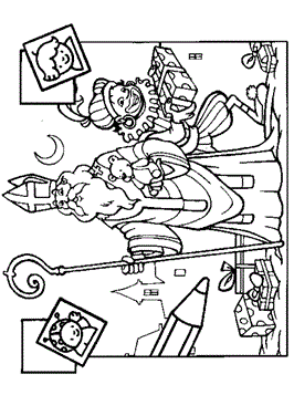 Sinter en Piet, kleurplaat van Sinterklaas