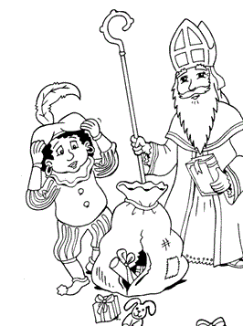 Gat in de zak, kleurplaat van Sinterklaas