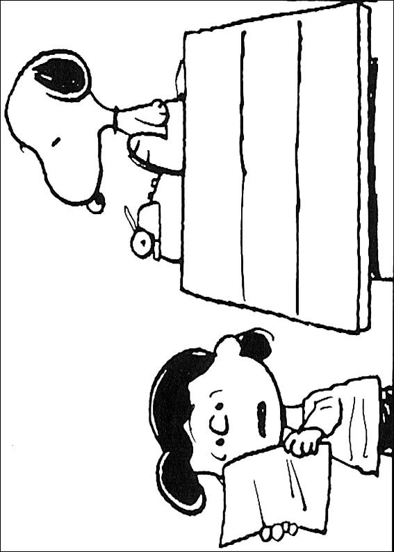 Print Snoopy kleurplaat