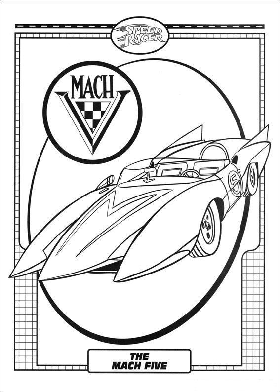 Speed racer 5, kleurplaat van Speed racer