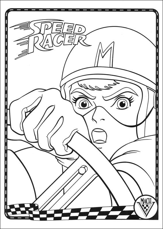Speed racer 8, kleurplaat van Speed racer
