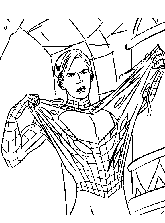 Peter Parker, kleurplaat van Spiderman 3
