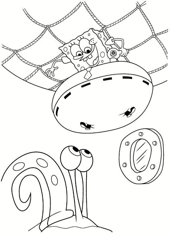 Spongebob 6, kleurplaat van Spongebob