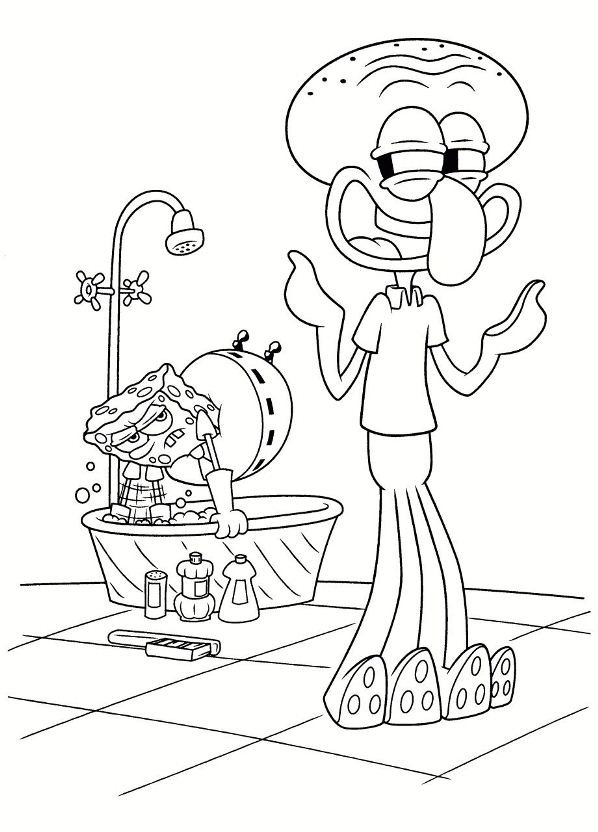 Spongebob 7, kleurplaat van Spongebob