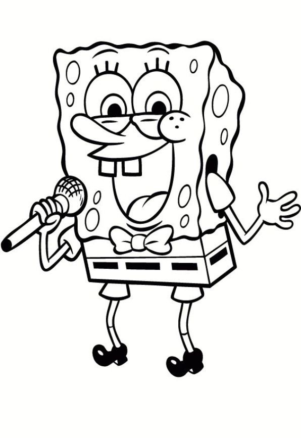 Spongebob 9, kleurplaat van Spongebob