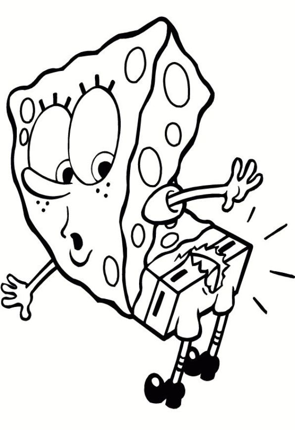 Spongebob 11, kleurplaat van Spongebob