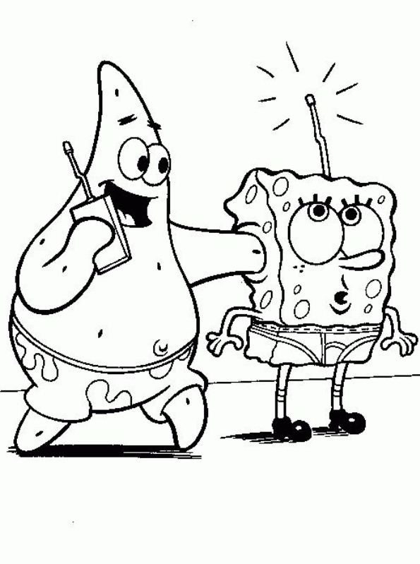 Spongebob 12, kleurplaat van Spongebob