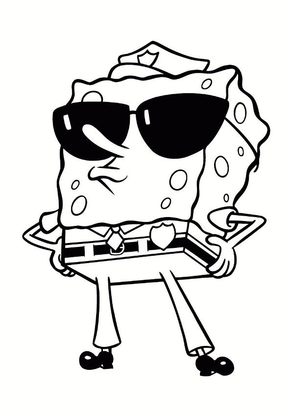 Spongebob 13, kleurplaat van Spongebob