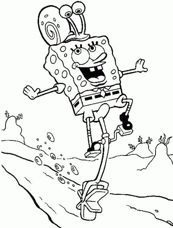 Spongebob 17, kleurplaat van Spongebob