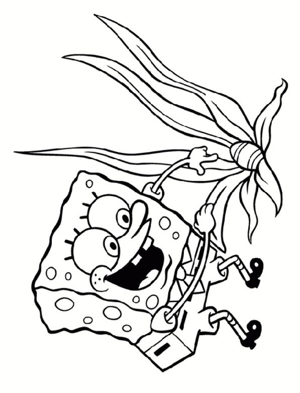 Spongebob 19, kleurplaat van Spongebob