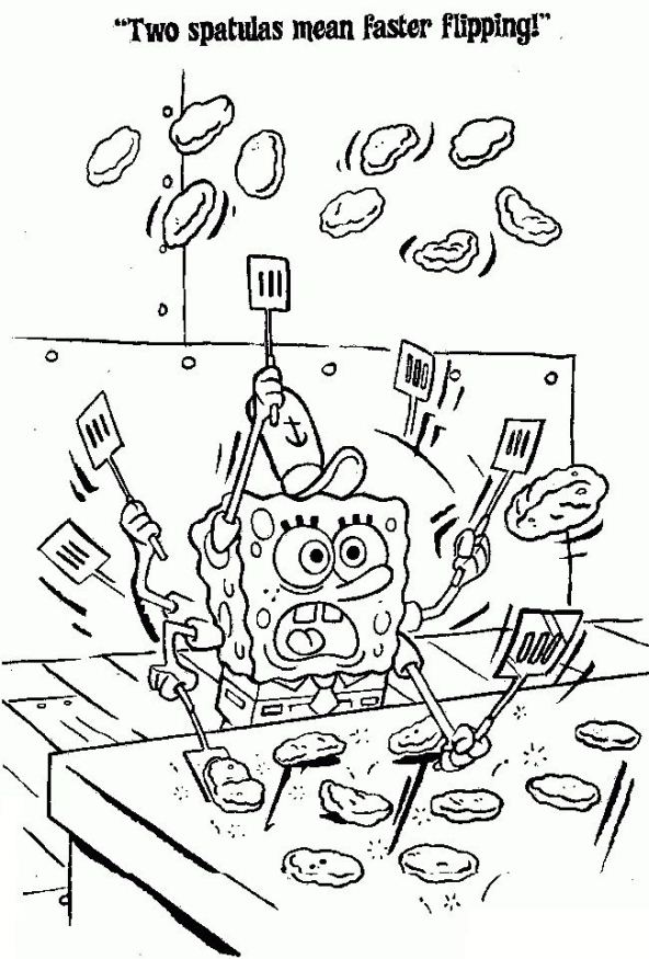 Spongebob 23, kleurplaat van Spongebob