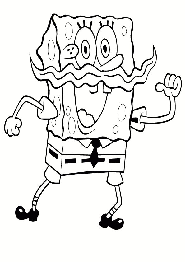 Spongebob 25, kleurplaat van Spongebob