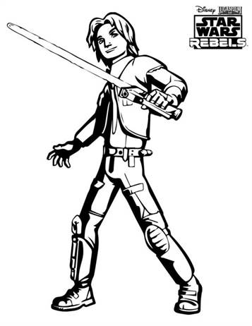 ezra, kleurplaat van Star Wars Rebels
