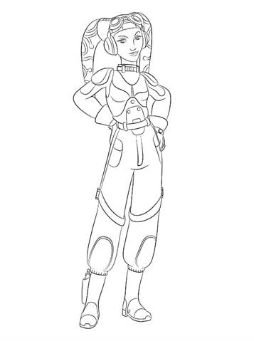 hera syndulla, kleurplaat van Star Wars Rebels