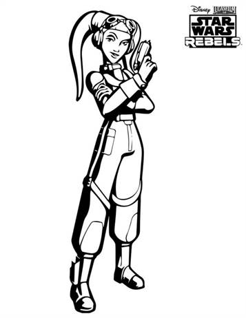 hera, kleurplaat van Star Wars Rebels