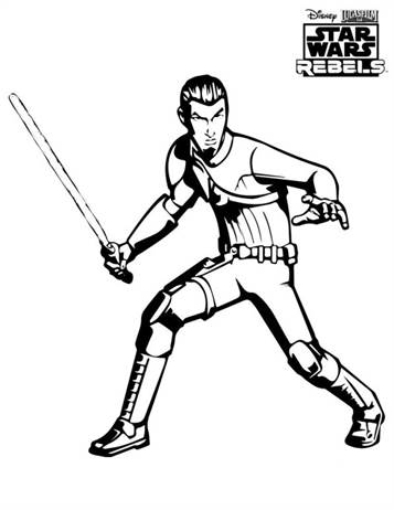 kanan, kleurplaat van Star Wars Rebels