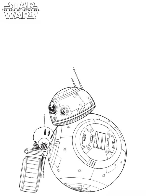 Droids, kleurplaat van Star Wars Rise of Skywalker