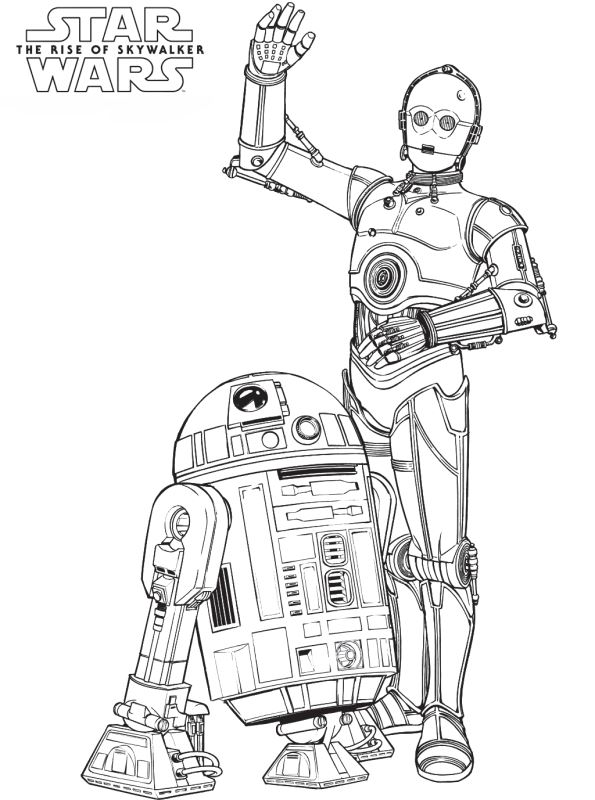 Star Wars Droids, kleurplaat van Star Wars Rise of Skywalker