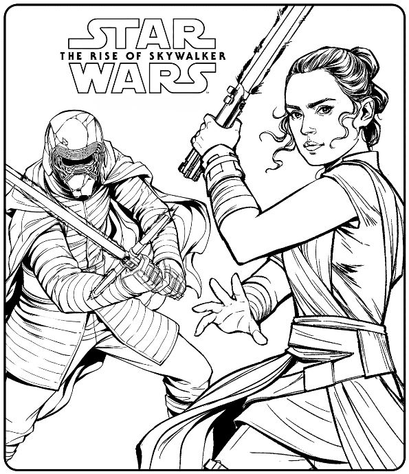 Star Wars The Rise of Skywalker, kleurplaat van Star Wars Rise of Skywalker