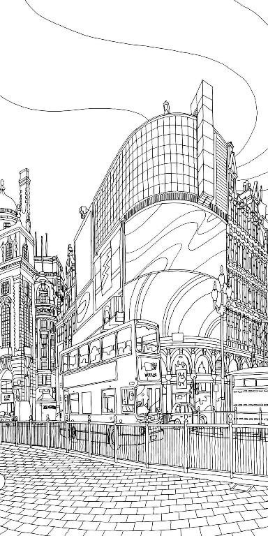 Piccadilly circus 1, kleurplaat van Steden