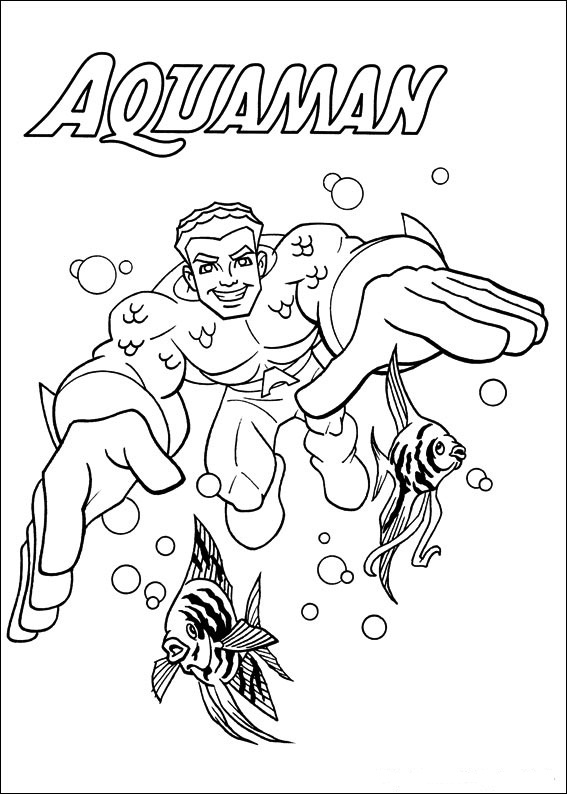 Print Superfriends Aquaman kleurplaat