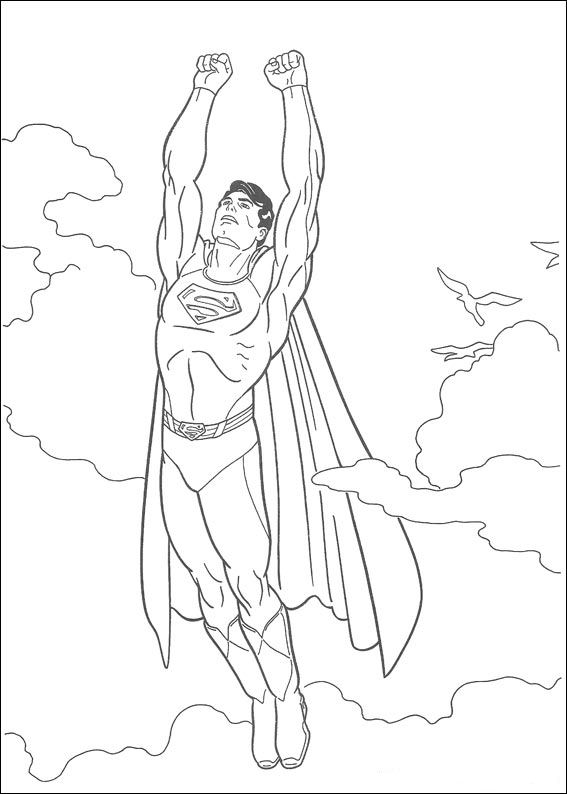 Print Superman kleurplaat