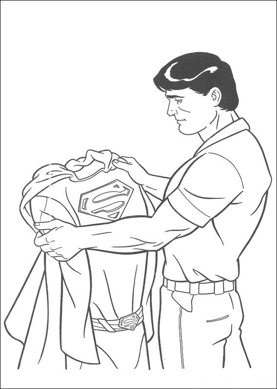 Print Calrk en zijn superman pak kleurplaat