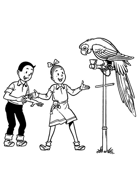 Suske en Wiske 35, kleurplaat van Suske en Wiske