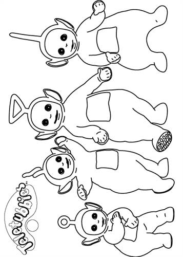 Teletubbies 2, kleurplaat van Teletubbies