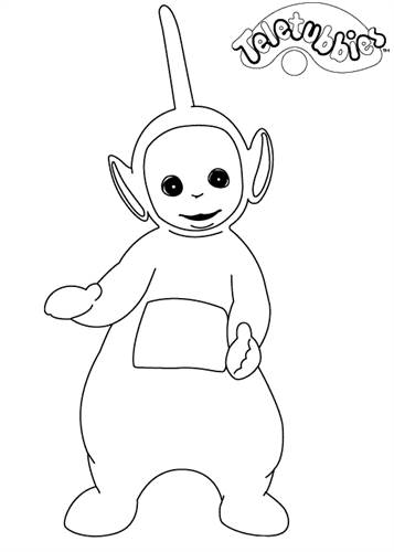 Dipsy danst, kleurplaat van Teletubbies