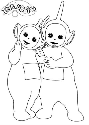 Laalaa en Dipsy, kleurplaat van Teletubbies