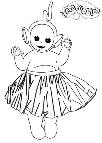 Laalaa met rokje, kleurplaat van Teletubbies