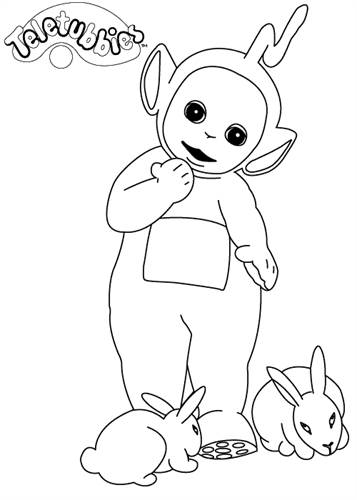 Laalaa met konijntjes, kleurplaat van Teletubbies