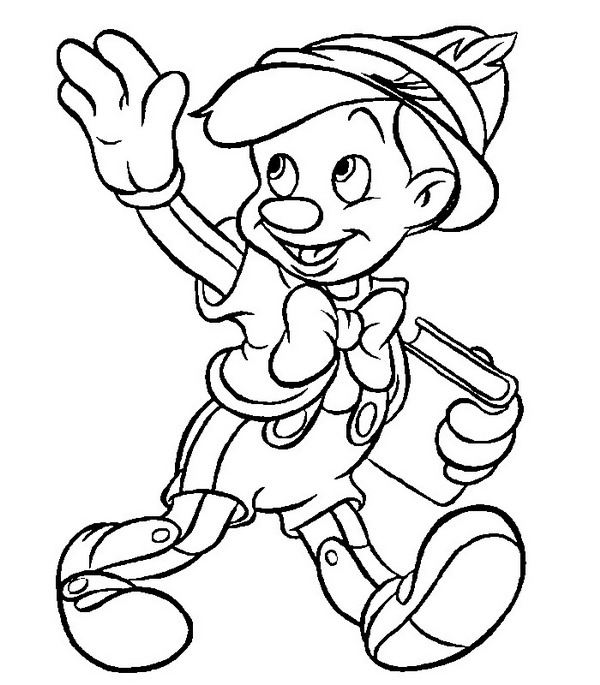 Pinocchio, kleurplaat van Terug naar school