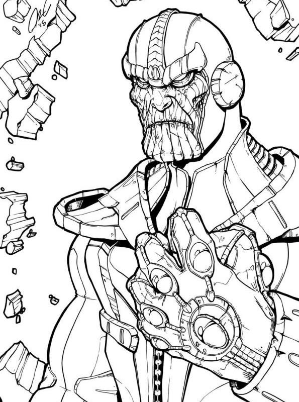 Print Thanos kleurplaat