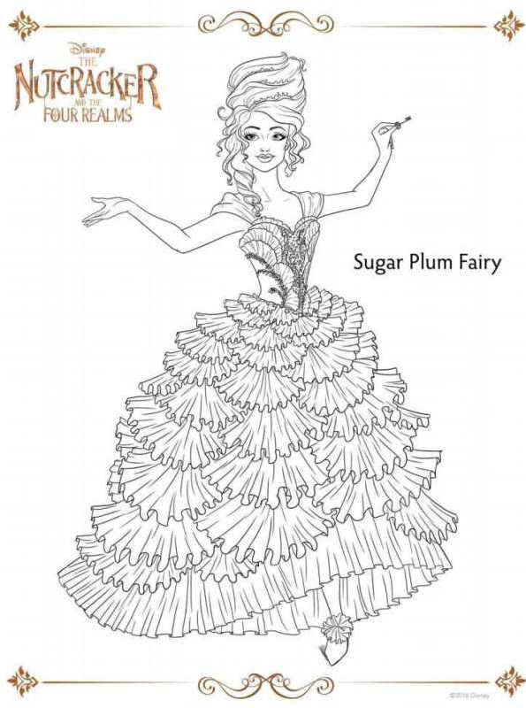Sugar Plum Fairy, kleurplaat van The Nutcracker (De Notenkraker)