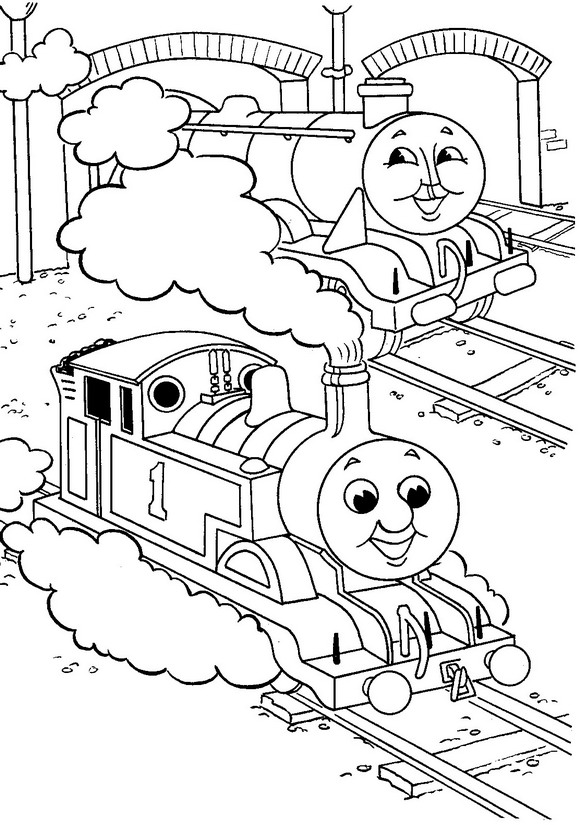 Thomas de trein 9, kleurplaat van Thomas de trein