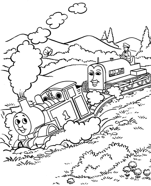 Thomas de trein 11, kleurplaat van Thomas de trein