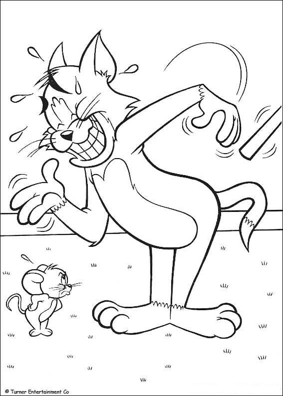 Print Tom en Jerry kleurplaat
