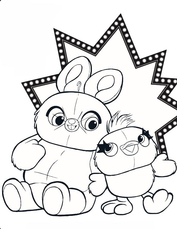 Duck Bunny 2, kleurplaat van Toy Story 4