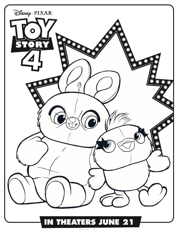 Duck Bunny, kleurplaat van Toy Story 4
