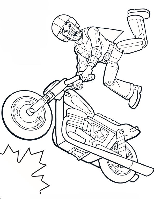 Duke Caboom 2, kleurplaat van Toy Story 4